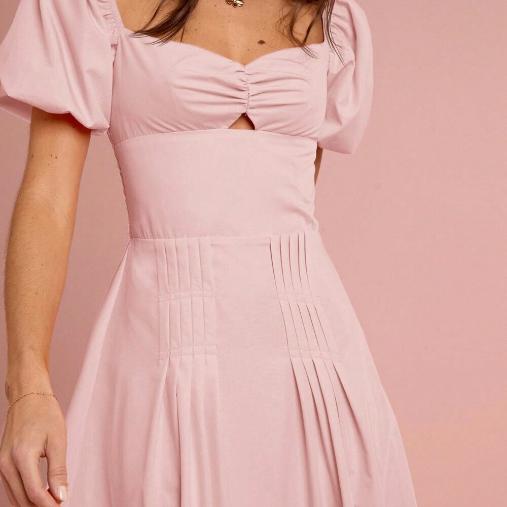 Baby Pink Elegant Women's Sweetheart Maxi Dress - Picture 6 of 6